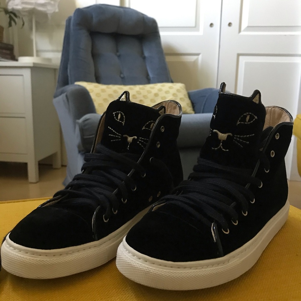 Charlotte Olympia Purrrfect High-Top Sneakers